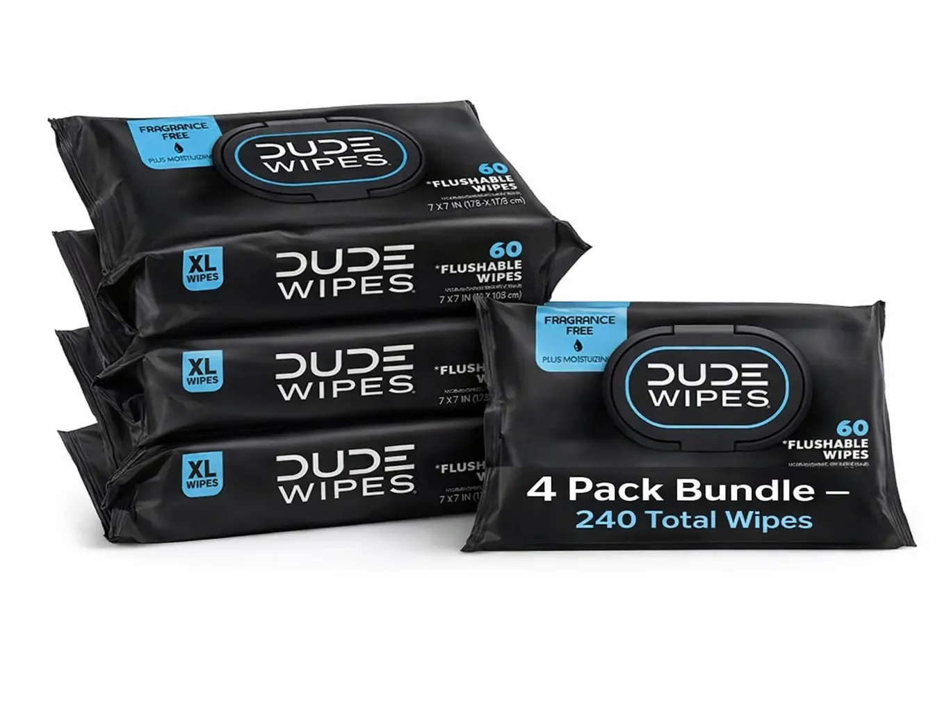 Dude Wipes Unscented Wet Wipes – 240 Total Wipes (4 Pack Bundle) Dude Wipes Unscented Wet Wipes – 240 Total Wipes (4 Pack Bundle)