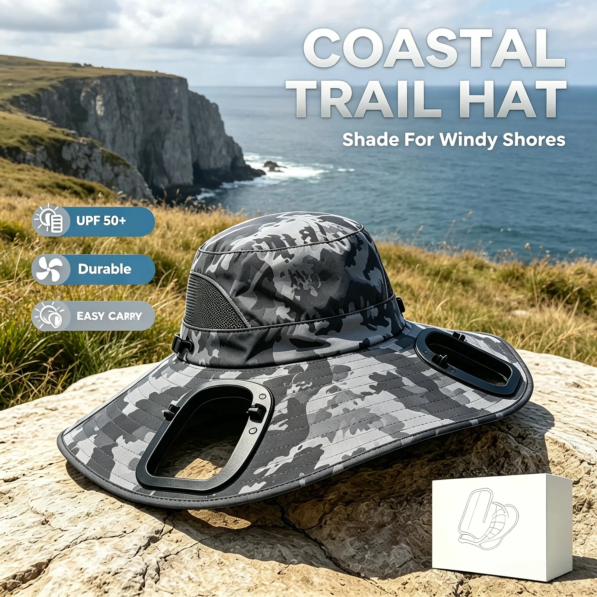 Powerful Dual Fan Hat, USB Rechargeable Cooling Sun Hat with Wide Brim, Unisex Fishing & Gardening Hat, Ultimate Summer Heat Relief Gear for Outdoors