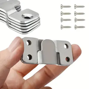 20-piece stainless steel Z-shaped Adjustable Bracket set, heavy-duty interlocking frame hooks, photo frame furniture connectors, embedded wall frame accessories, modern style rack supports, safety screws included, furniture assembly reinforcement kits