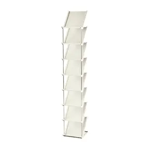 8 Tier Vertical Shoe Rack Narrow Free Standing Storage Organizer For Entryway Space-Saving Stackable Shoe Holder Corner Shoe Tower For Entryway Bedroom Hallway Living Room