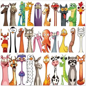 30pcs Funny Animal Office Bookmarks/ Notebook Bookmarks, Non-repeating, Simple, Artistic, Creative Office Bookmarks/ Notebook Bookmarks, Small Cards, Book Decoration Cards, Reading Annotation Cards