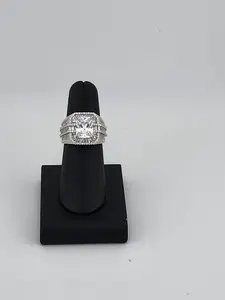 Brand New Sterling Silver 925 Rectangle Gemstone Cz Ring