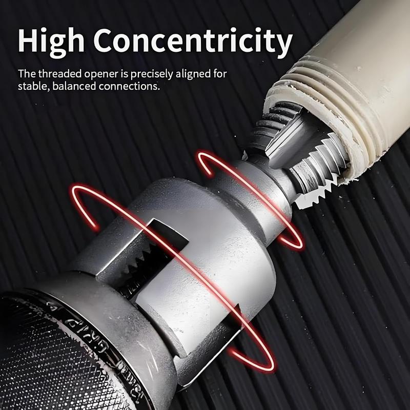 2PCS Integrated Internal & External Pipe Threading Tool with 1/2'' & 3/4'' Dies, Electric Drill Compatible 2 in 1 Pvc Pipe Threader Kit, Dual-Function Pipe Thread Cutting Tool