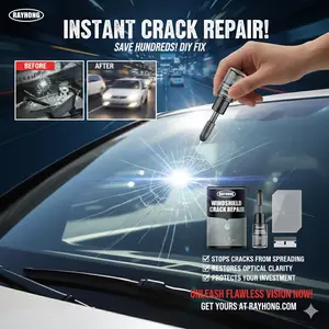 Windshield Crack Repair Fluid Car Window,CarWindshield Repair Kit Windshield Crack Repair KitAutomotive Windscreen Too,Cracks Gone GlassRepair Fluid for Fixing Chips and Star ShapedCrack