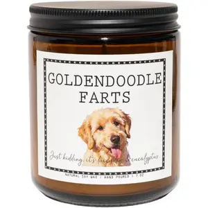 Goldendoodle Gifts & Decor Golden Doodle Gifts Women Dog Mom Gift Lavender & Eucalyptus Soy Wax Scented Candle 50Hr Burn