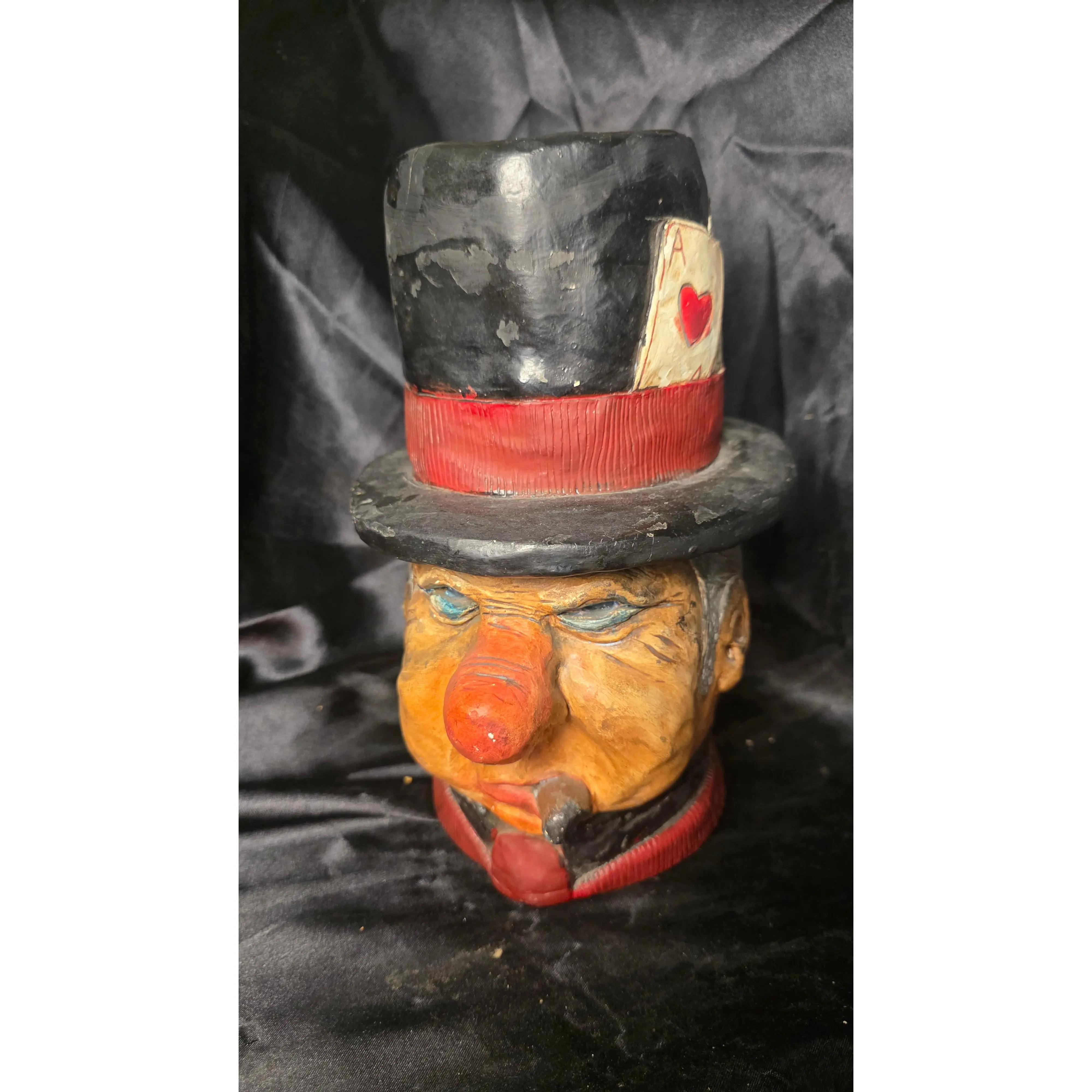 Vintage W.C. Fields Chalkware Bust Planter Vase Cigar Holder Statue