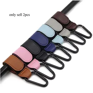 Portable Climbing Buckles Set, Baby Stroller Hooks, Leather Velcro Hooks, Universal Pram Accessories, Electric Scooter Hook Clips
