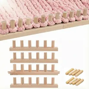 48'' Chunky Blanket Loom Kit for Adults, Wooden Frame for Hand with Chunky Yarn, DIY Weaving Loom for Cozy Throw, Beginner Friendly Craft Project