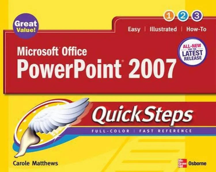Used Microsoft Office PowerPoint 2007 Quicksteps Tutorial Book - Carole Boggs Matthews, Readable, McGraw Hill, 240 Pages, English Paperback