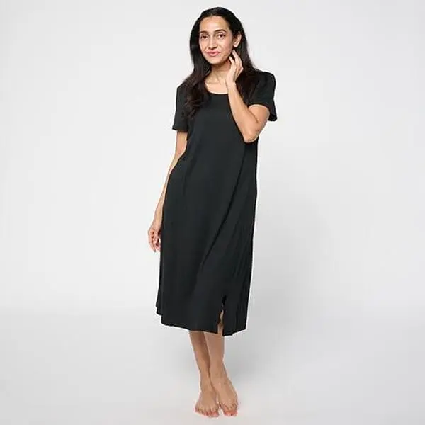 Comfort Code Stretch Jersey Seamed Front Midi Dress
