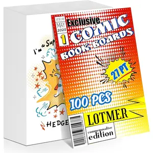 100ct Comic Book Boards, 27PT Extra Thick Acid-Free Backing Board Current Size Durable Coated Precision Cut Boards for Regular Comics Archival