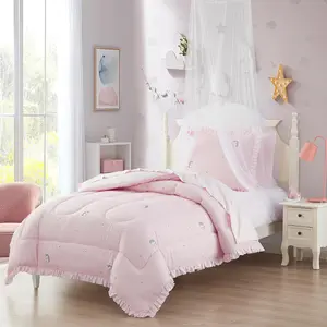 Kids Bedding Set Bed in a Bag for Boys Girls Toddlers Printed Sheet Set and Comforter, Twin, Rainbow Unicorn