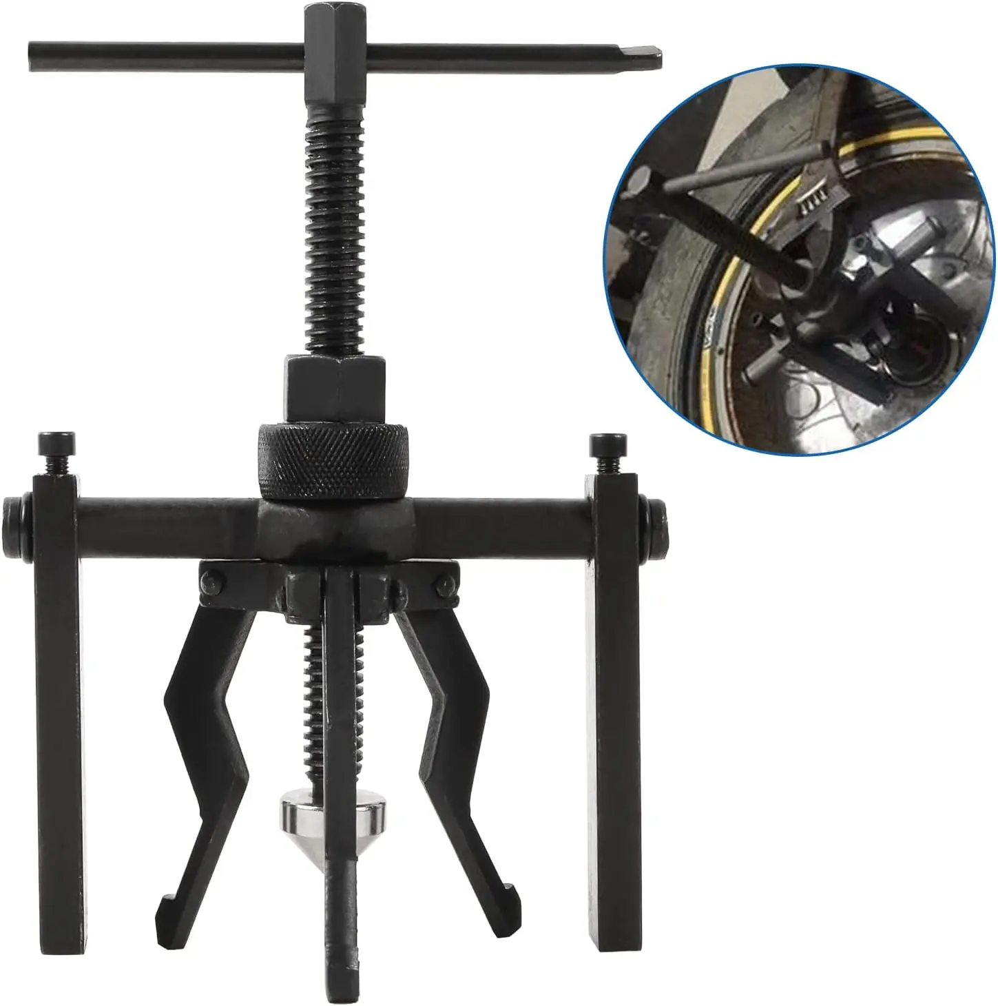 3-Claw Adjustable Pilot Bearing Puller Set - High Strength Carbon Steel Mechanics Tool, 16-30mm Outer Jaw, 30-38mm Inner Jaw for Automotive, Wheel, Agricultural Machinery Removal