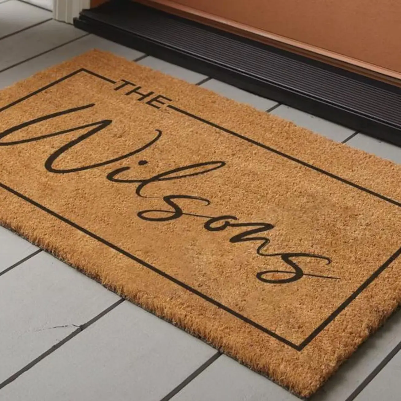 Personalized Family Name Doormat, Custom Last Name Welcome Mat, Housewarming Gift, Wedding Gift, Outdoor Indoor Door Mat, Doormats