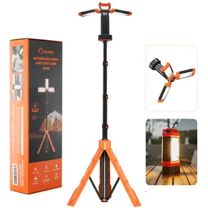 SAKER Portable Camping Light with Stand, Rechargeable Work Light, Dimmable Emergency Flashlight for Garage, Outdoor Work, Power Outage, Fishing LD10 Orange