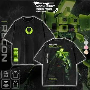 Limited Recon Neon Protocol Marathon Graphic T-shirt Sci-Fi FPS Game Crewneck Sweatshirt Hoodie Tank Top Streetwear 100% Cotton Oversized Gaming Fan Gift Heavyweight Aesthetic Washed Print Unisex Top