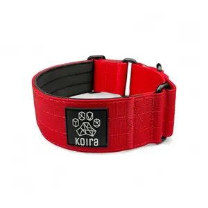 Red Koira Sighthound Collar – No-Buckle Martingale