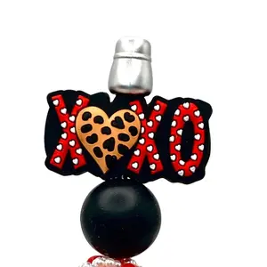 1pc XOXO Silicone Focal Beads for Beading & Accessories - DIY Beaded Pens Supplies Valentine's Day Gift