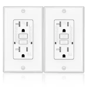 GFCI Outlet, Tamper-Resistant Outlets, UL Listed Self Test GFI Receptacle with 2 LED , 20 Amp, White (2 Pack)