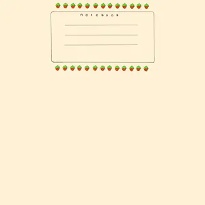 Sweet Strawberry Composition Book Cover - Notebook Design with Strawberry Border Illustration