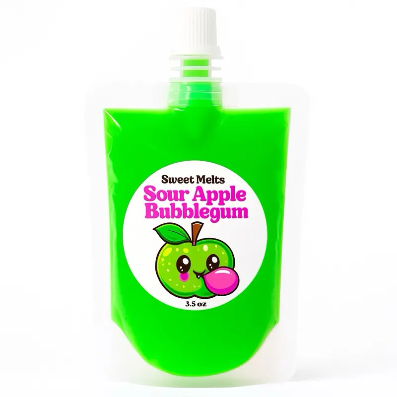Sweet Melts Sour Apple Bubblegum Squeeze Wax Bottle 3.5 oz