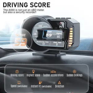 Multi Functional Tester GPS Compass Speedometer Altimeter Slope Meter Alarm Car HUD Head Up Display Car Accessories Universal