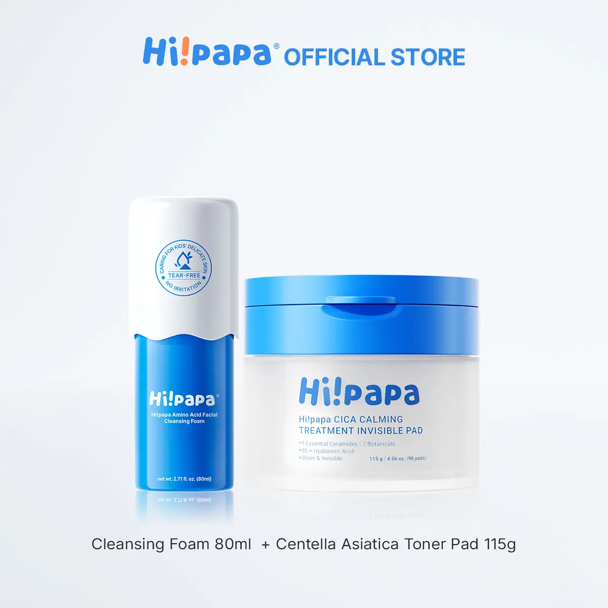 Hi!papa Cica Calming Invisible Toner Pad-Kids Face Wash Cleanser Centella Amino Acid Cleansing Foam