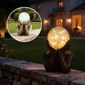 Solar-Powered Thoughtful Figure Display, Glowing Wisdom Decor with Light Sensor Switch, Fun Thinking Art for Home Decoration