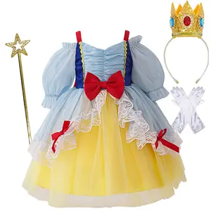 019 ( Dress + all accessories) Girls dress summer children's short-sleeved stylish princess dress girl princess puffy tulle skirt birthday dress