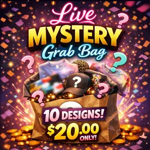 Live Grab Bag Direct-to-Film Transfers Bundle of 10 - Premium Custom Prints for Any Fabric Vibrant Colors & Durable Designs Perfect for T-Shirts Hoodies