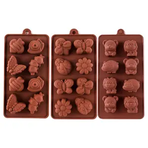 3Pcs Silicone Molds Non-stick Chocolate Candy Mold,Soap Molds,Silicone Baking mold Making Kit, Forest Theme with Different Shapes Animals - Home Improvement.
