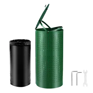 【DealsForYouDays】VEVOR Dog Poop Trash Can with 50 Liner Bags,  , 11.5 Gallons Outdoor Dog Waste Bin with Lid & Liner Clip for Pet Waste Station, Dog Waste Disposal Container for Garden Backyard Park