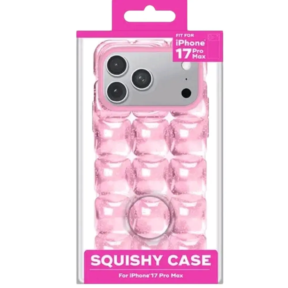 Pink Squishy Jelly Phone Case for iPhone 17 Pro Max