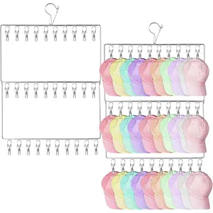 2pcs Stainless Hat Hanger Hat Rack for Baseball Caps,Saving Hat Holder Closet Organizers and,60
