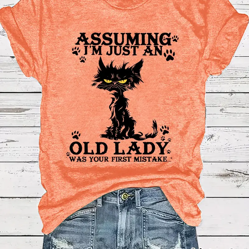 Women's Letter Print Round Neck Tee, Casual Short Sleeve Crew Neck T-shirt for Summer, Fashion Women's Top for Daily Wear