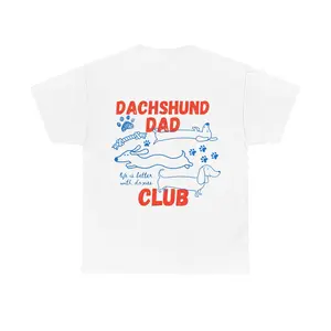 Dachshund Dad Club Unisex T-Shirt – 100% Cotton Funny Dog Lover Tee, Trendy Graphic Shirt for Dog Owners, Perfect Gift for Men or Women, Pet Parent Outfit