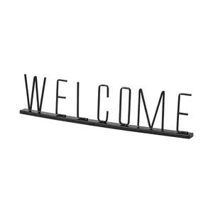 HomeRoots 392497 Metal Welcome Sign, Black