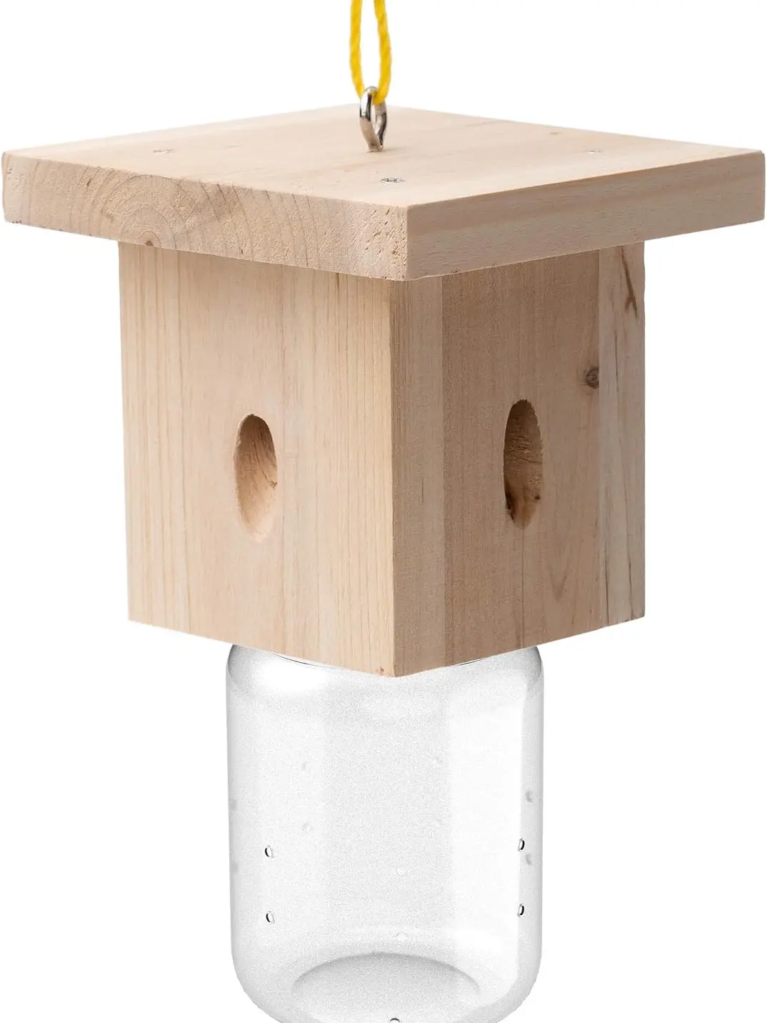 1 PCS Wood Carpenter Bee Trap for Outside - Best Bee Trap - Nature Hanging Carpenter Bee Traps Plastic Jar Outdoor - Insect Traps