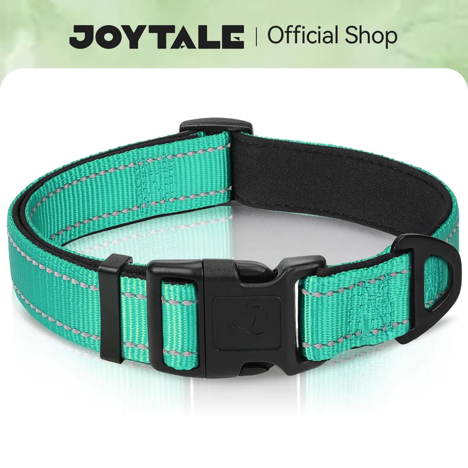 Joytale Reflective Adjustable Dog Collar - Soft Neoprene Padded, Metal D-Ring, Nylon Pet Collar, Adjustable Collars