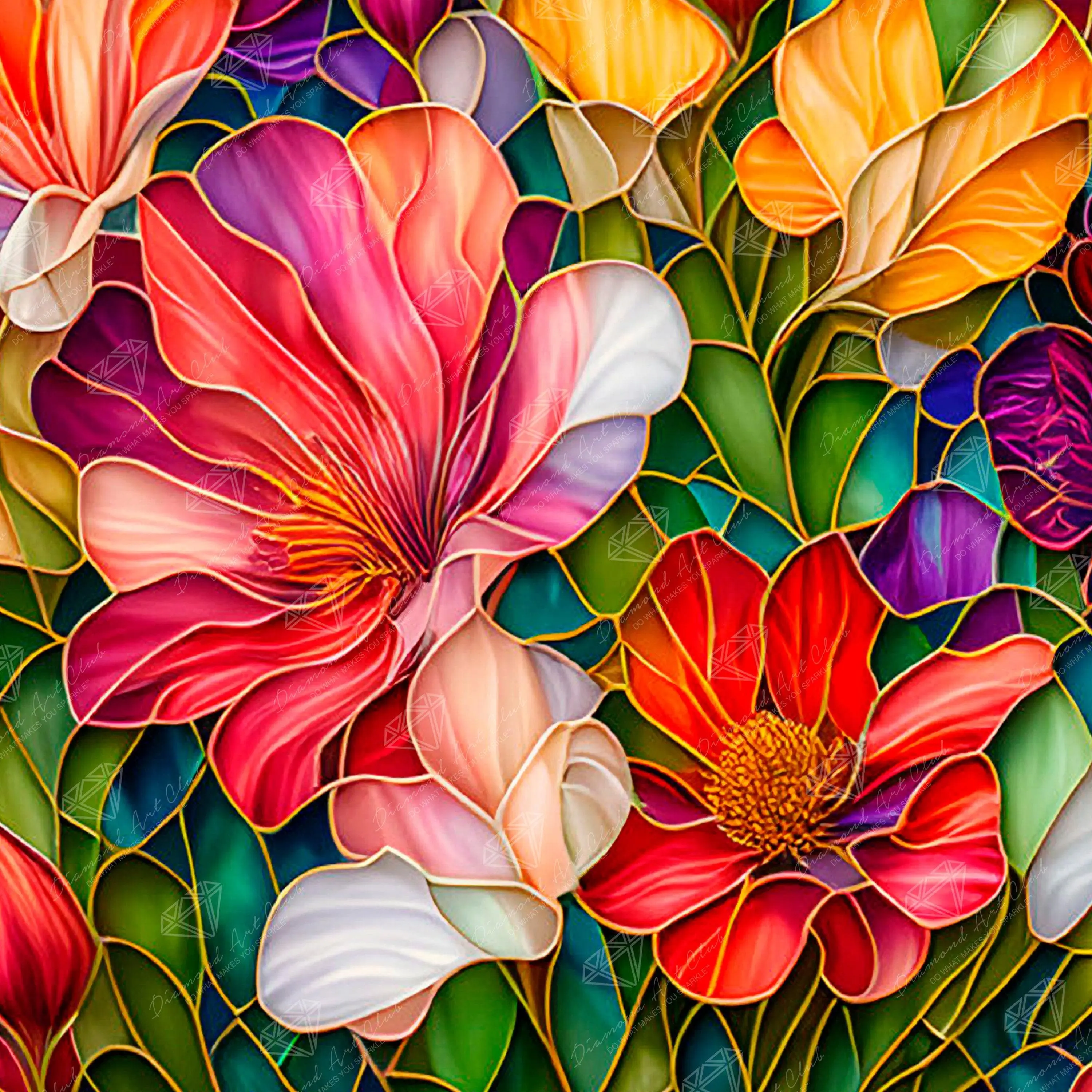 Diamond Art Club® Stained Glass Flower Diamond Painting Kit