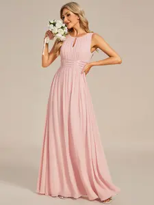 Ever-Pretty  Simple Sleeveless A-line Chiffon Bridesmaid Dress with Hollow Out Detail 01955
