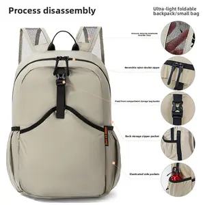 Portable Foldable Daypack for Travel & Hiking: Expands from Pocket-Size to Generous Storage, Weighs Only 150g with Organized Compartments for Essentials