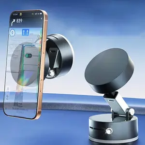Magnetic Vacuum Suction Phone Stand- Folding, Extendable Phone Holder Car Mount - Keeps Screen Spotless,The Cellphone Smooth Base for Uneven Surfaces Black Electronics Accessories
