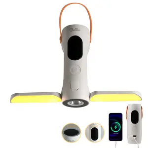 BaySquirrel Foldable Camping Light Rechargeable Lantern with 2 Bluetooth Speakers,10000mAh Power Bank,Portable Flashlight,IP54 Waterproof