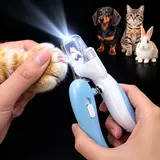 LED Pet Nail Clipper for Small-Medium Dogs, Cats & Rabbits - Ergonomic Non-Slip Handle, Durable Sharp Stainless Steel Blades, Safe Guard, Bright LED Light, Quick-Safe Light, 0.24" Nail Fit, Clean Trim, Secure Lock, Home Grooming Tool