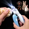 LED Pet Nail Clipper for Small-Medium Dogs, Cats & Rabbits - Ergonomic Non-Slip Handle, Durable Sharp Stainless Steel Blades, Safe Guard, Bright LED Light, Quick-Safe Light, 0.24" Nail Fit, Clean Trim, Secure Lock, Home Grooming Tool