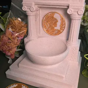 Mini Athena and Minerva Altar | 5 Inch Goddess Shrine | Owl of Wisdom, Greek and Roman Strategy, Intellect Altar Decor