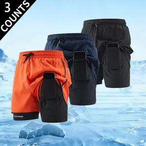 3-Pack Men’s 2-in-1 Quick-Dry Running Shorts with Phone Pockets, Lightweight Breathable Gym Workout Shorts with Liner, Elastic Waist Athletic Training Shorts for Summer, Fitness & Outdoor Activities, Gym Shorts tiktokshopspringglowup,summervibes