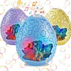 Dinosaur Egg Bubble Machine with LED Light & Music for Kids