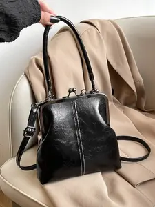 Vintage High-End Handbag with Long Shoulder Strap, Casual PU Crossbody Bag for Women, PU Tote Satchel, Daily Use, Stylish and Comfortable, Chic Crossbody Purse, Fashionable Crossbody Bag